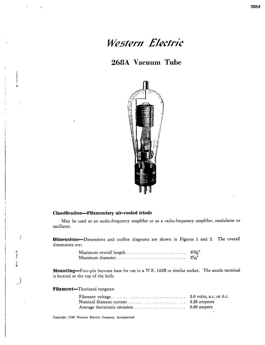 western electric 268 a brochure