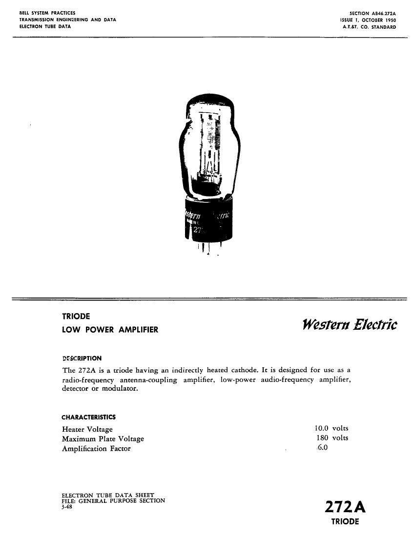 western electric 272 a brochure