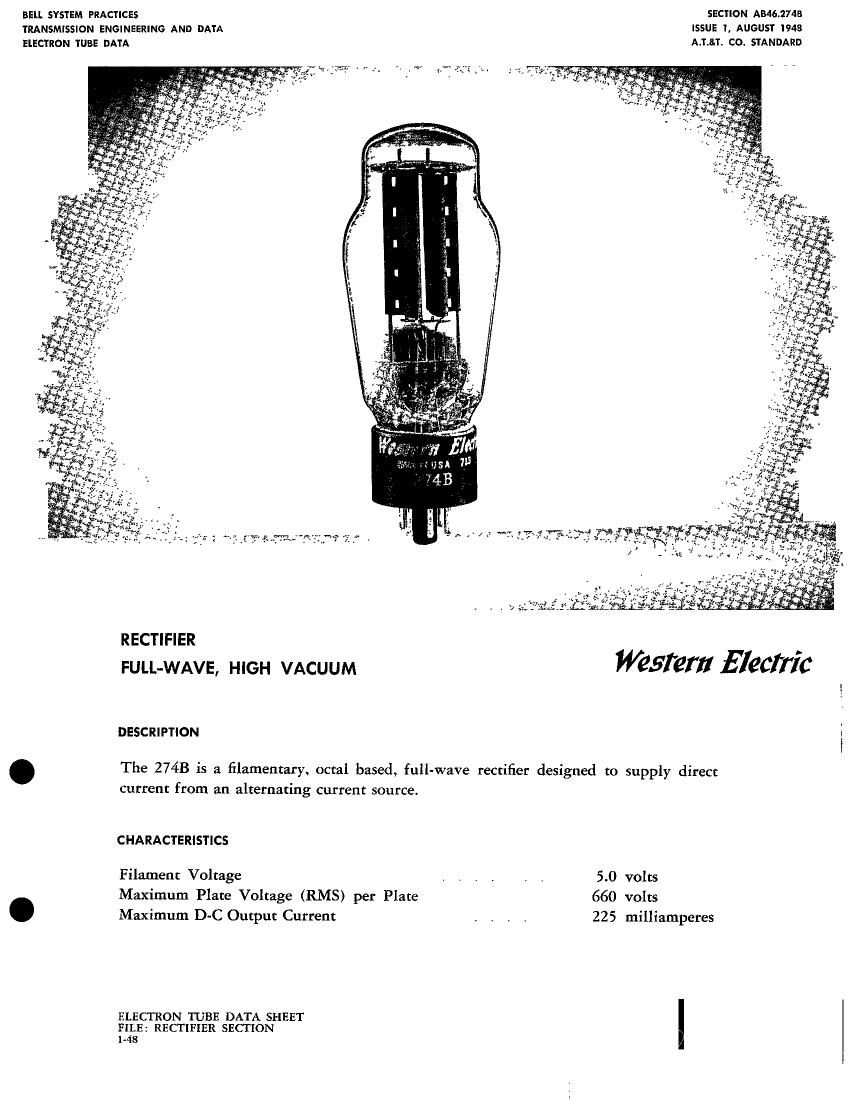 western electric 274 b brochure