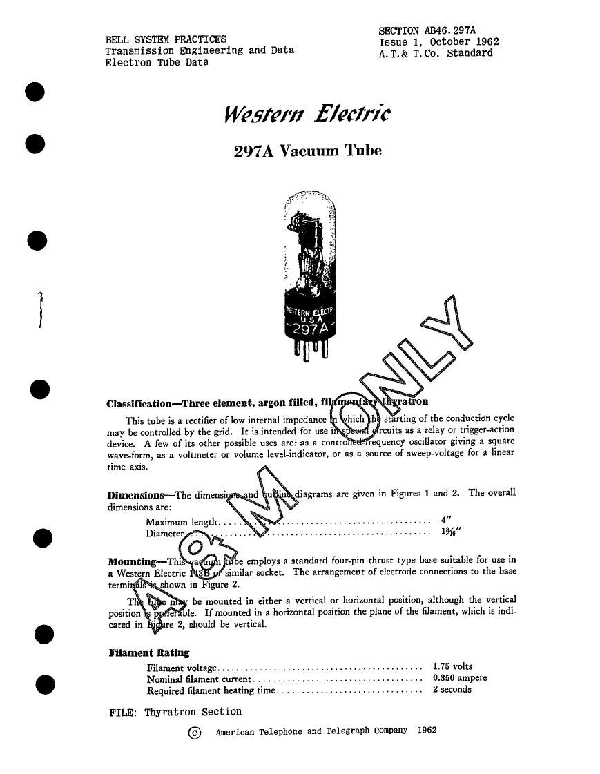 western electric 297 a brochure