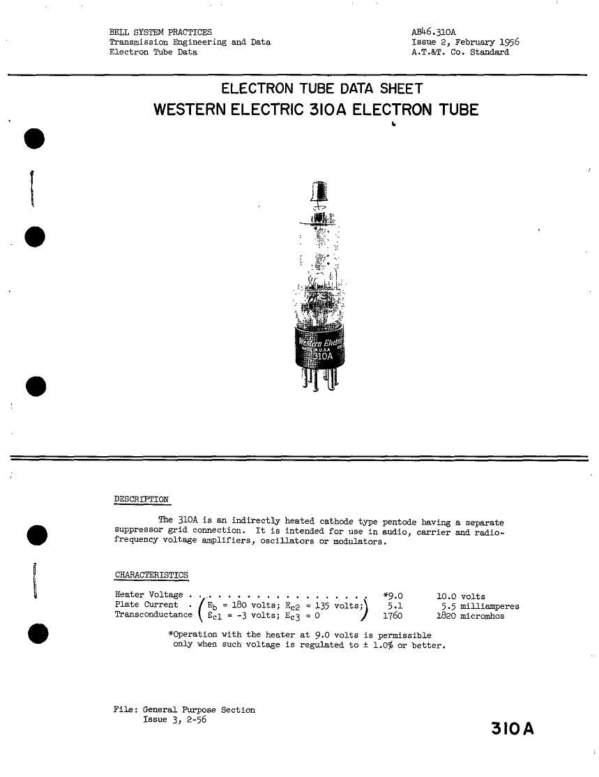 western electric 310 a brochure