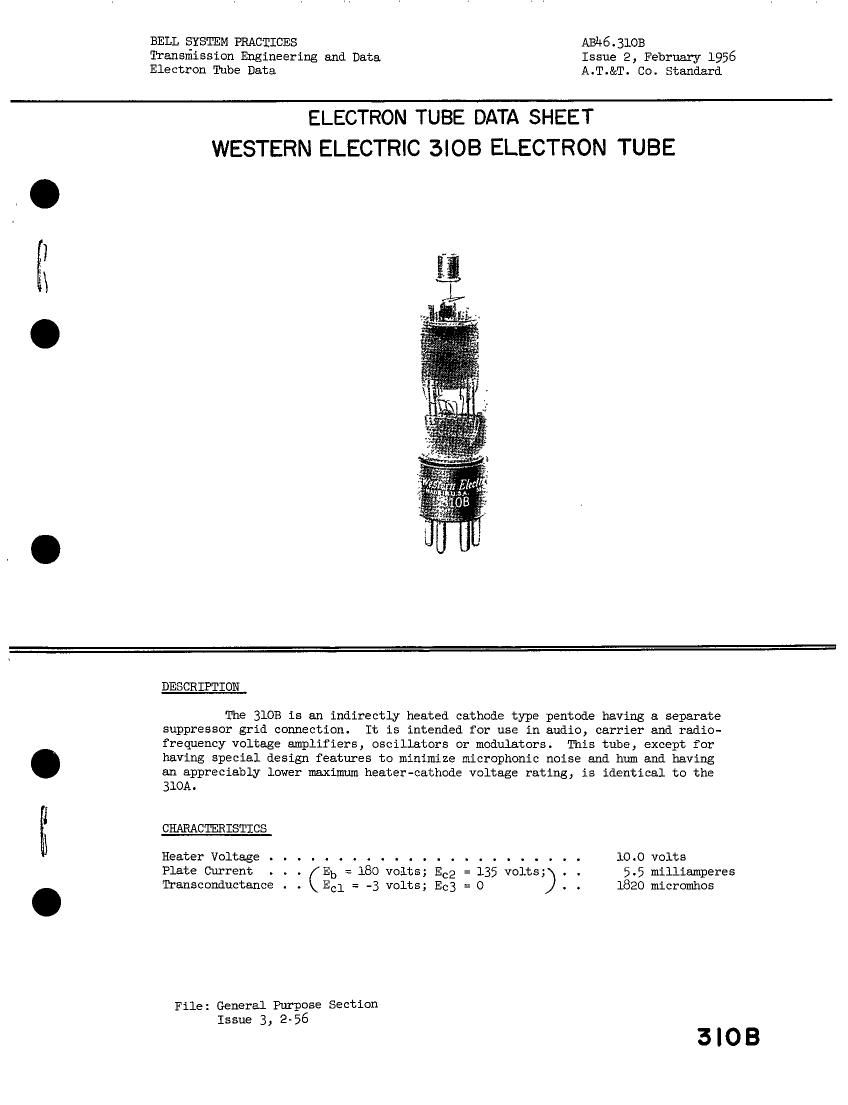 western electric 310 b brochure