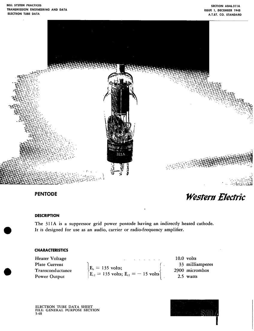 western electric 311 a brochure