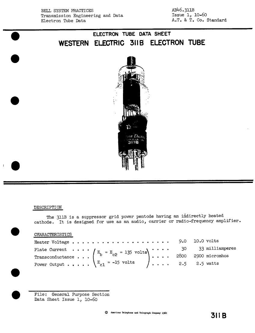 western electric 311 b brochure