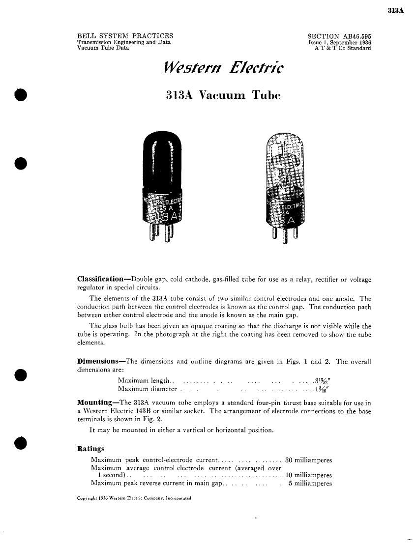 western electric 313 a brochure