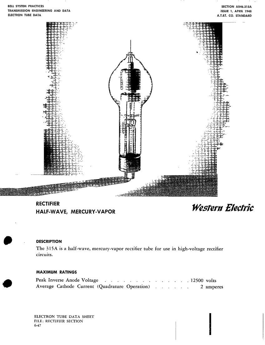 western electric 315 a brochure