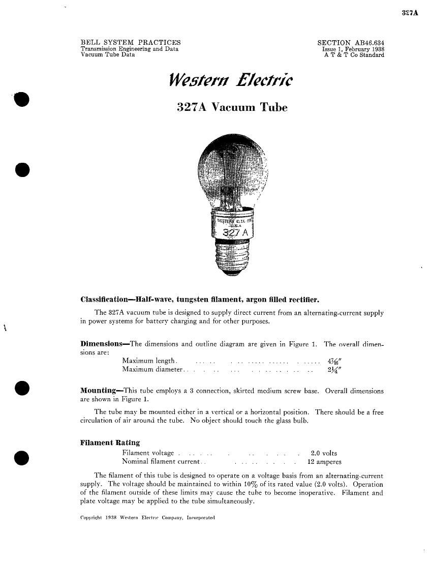western electric 327 a brochure