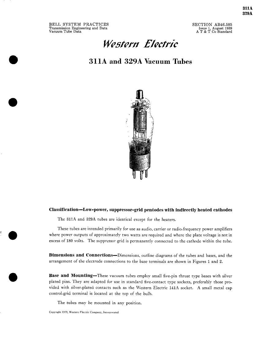 western electric 329 a brochure