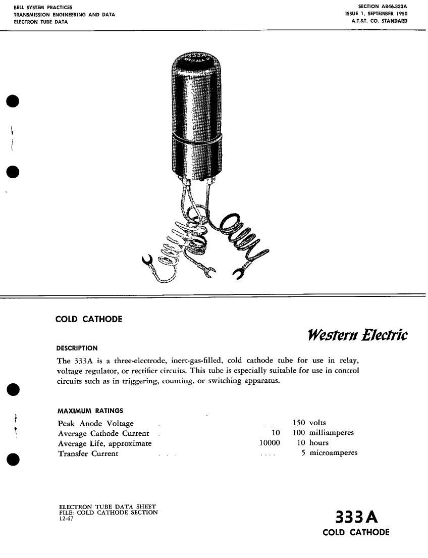 western electric 333 a brochure