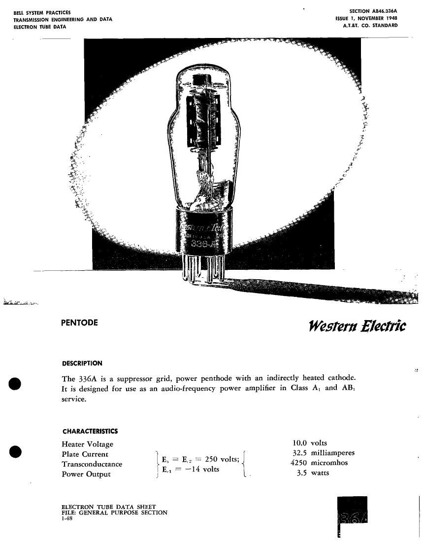 western electric 336 a brochure