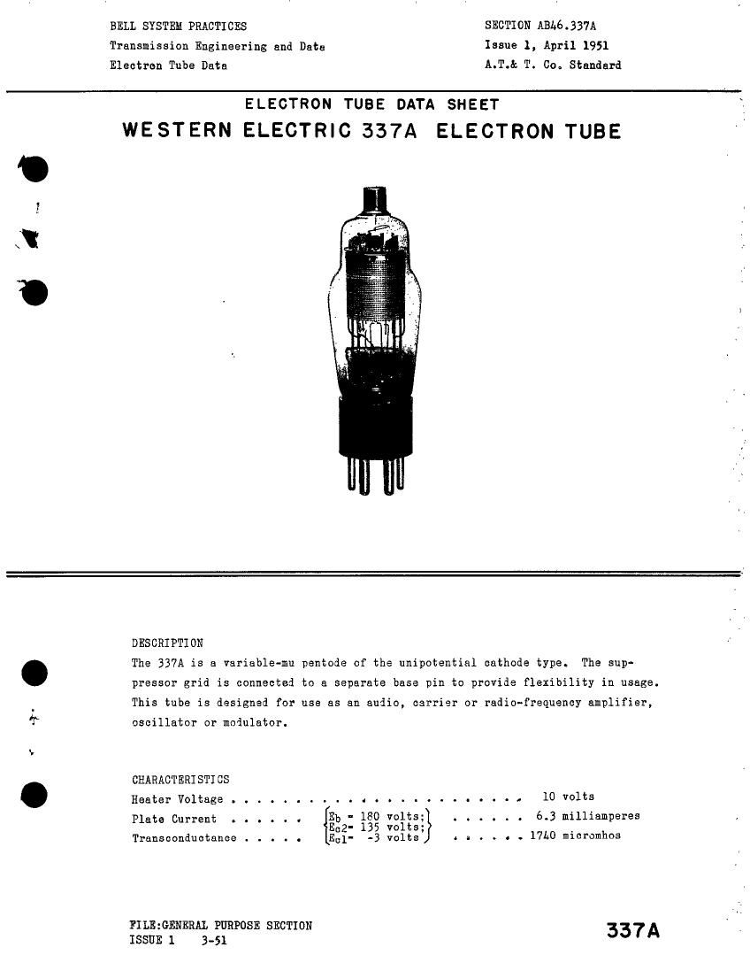 western electric 337 a brochure