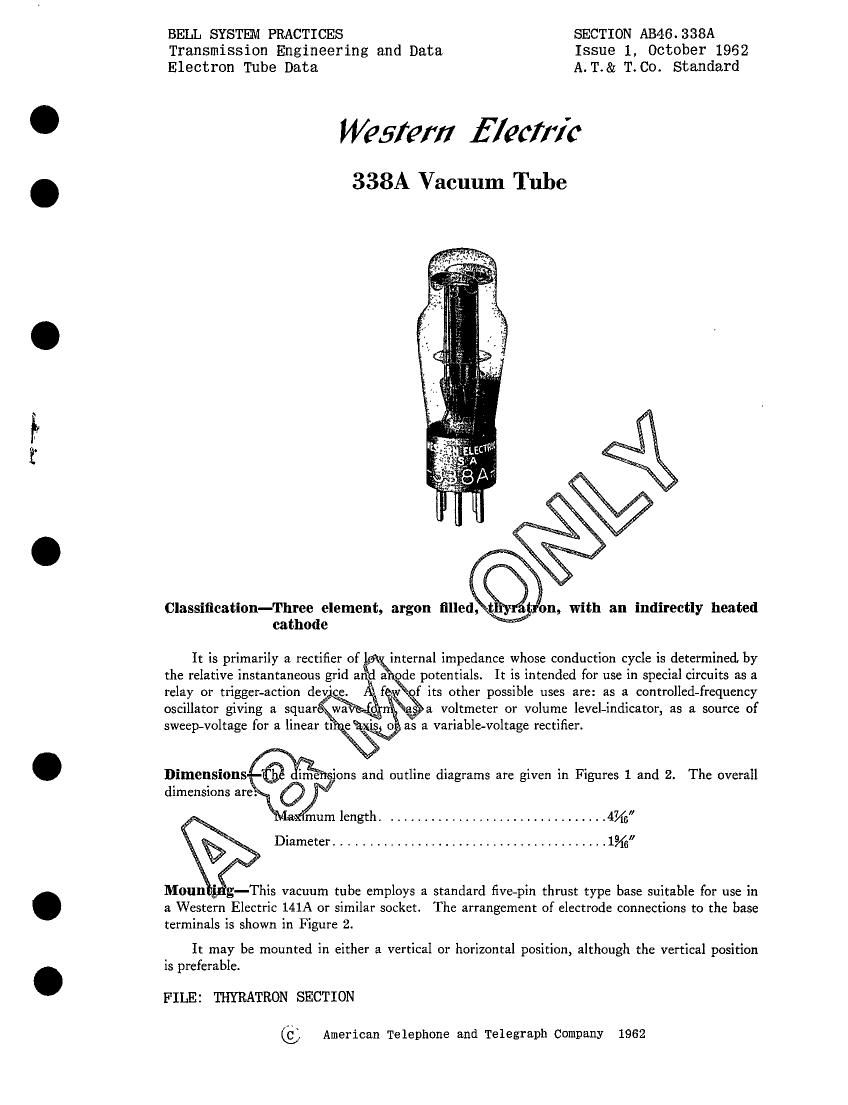 western electric 338 a brochure