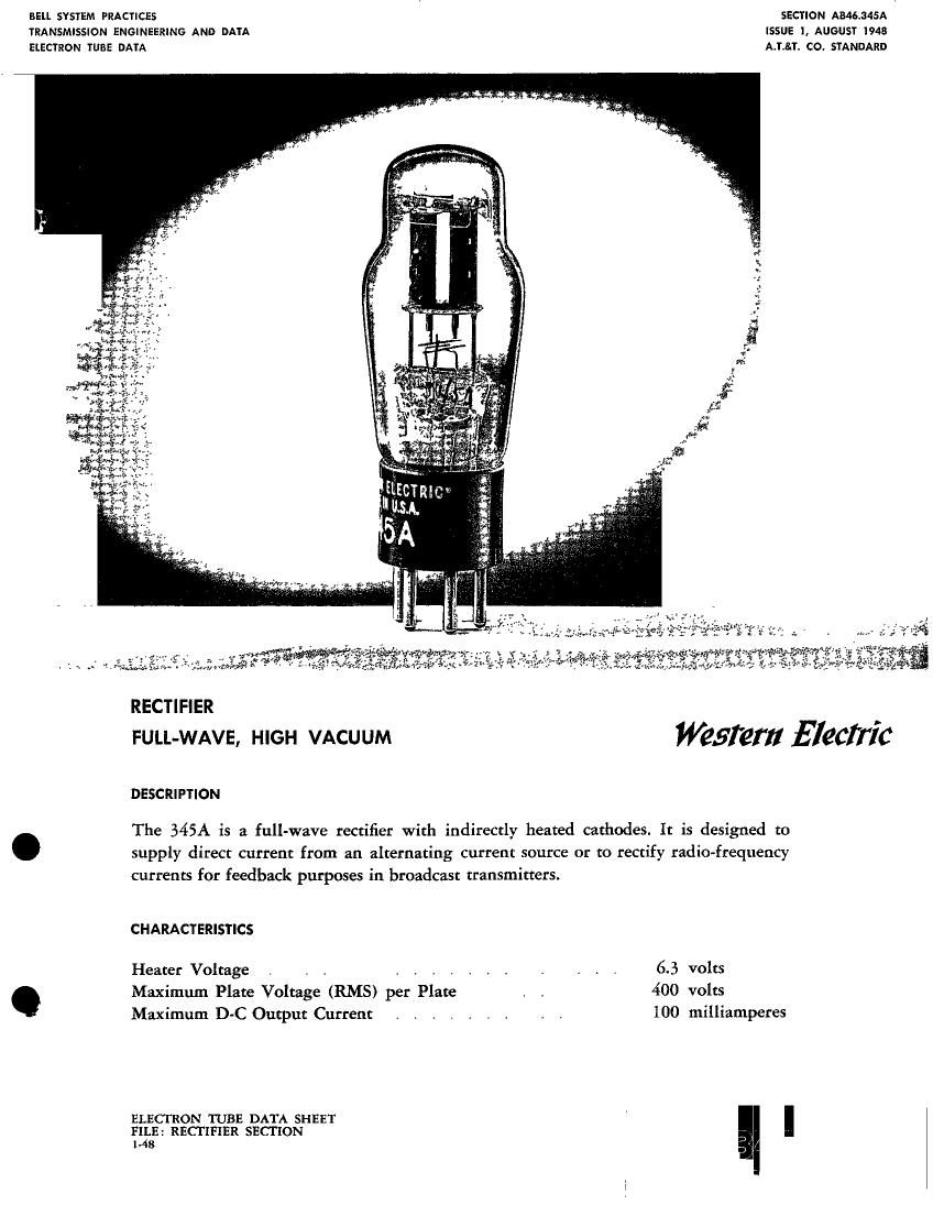 western electric 345 a brochure