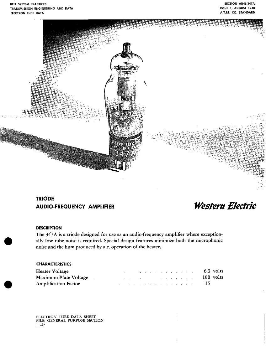 western electric 347 a brochure