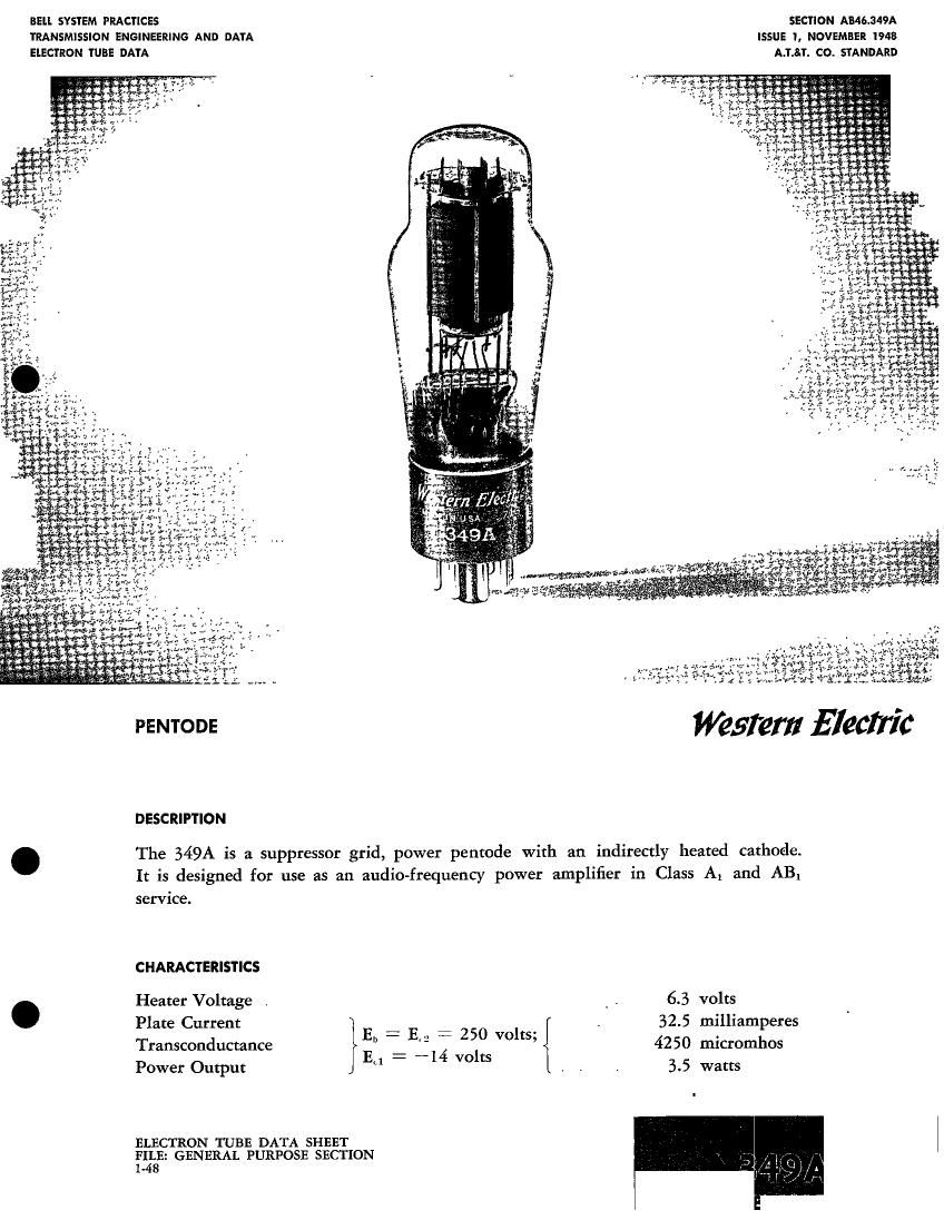 western electric 349 a 2 brochure