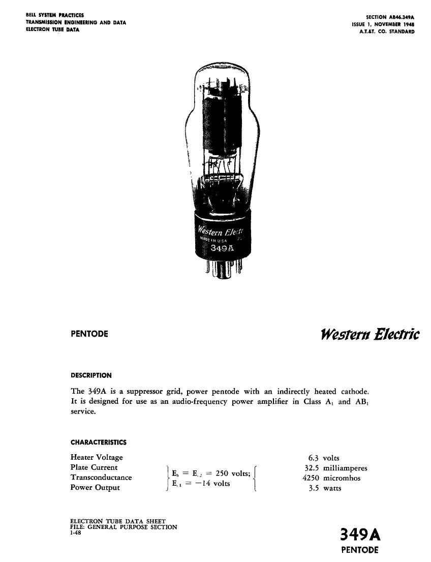 western electric 349 a brochure