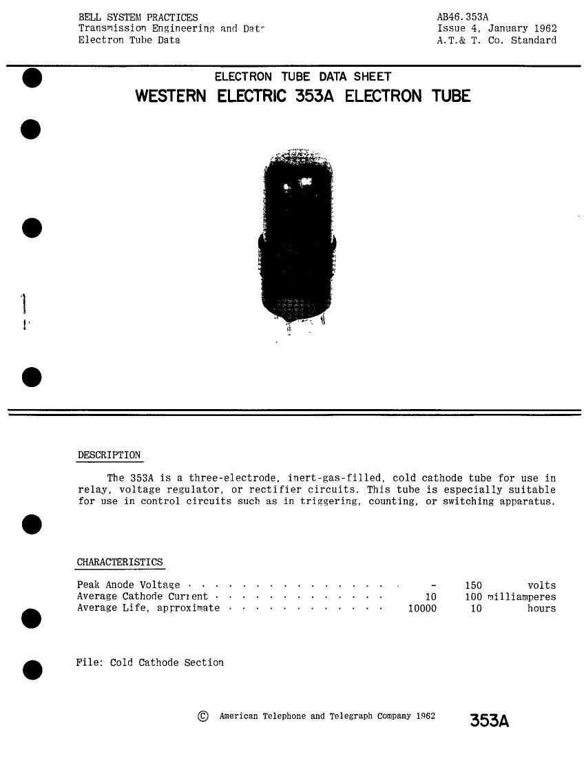 western electric 353 a brochure