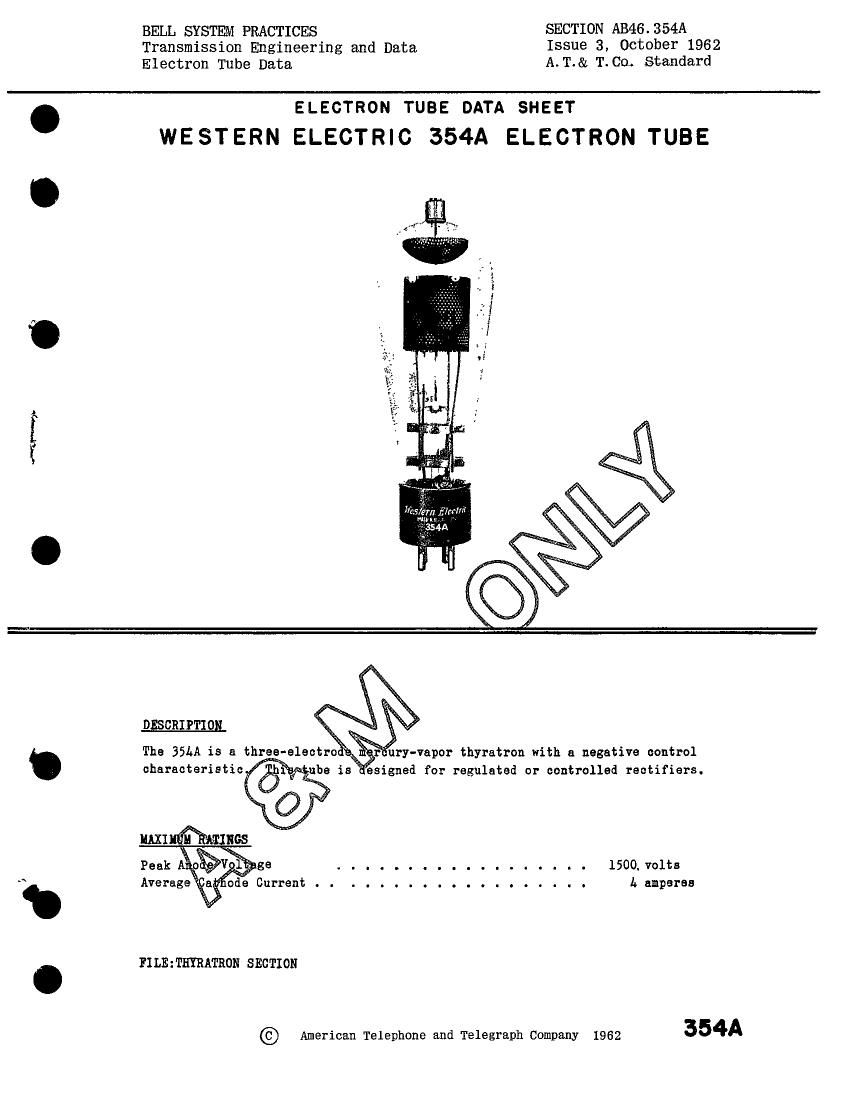 western electric 354 a brochure