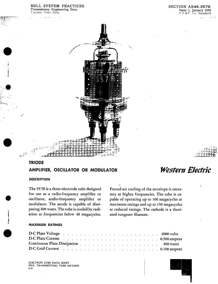 western electric 357 b brochure