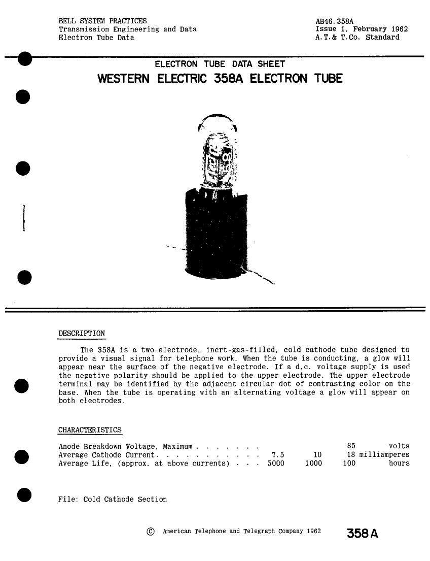 western electric 358 a brochure