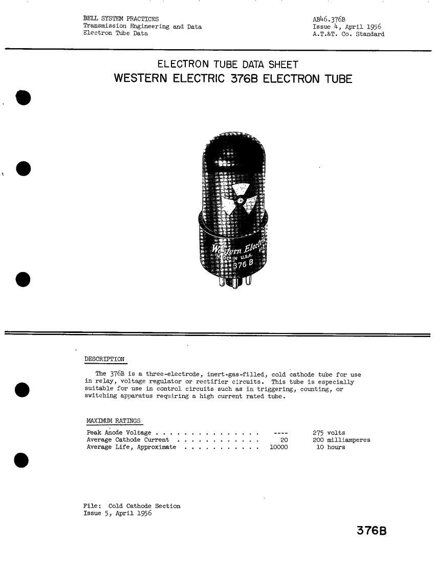 western electric 376 b brochure