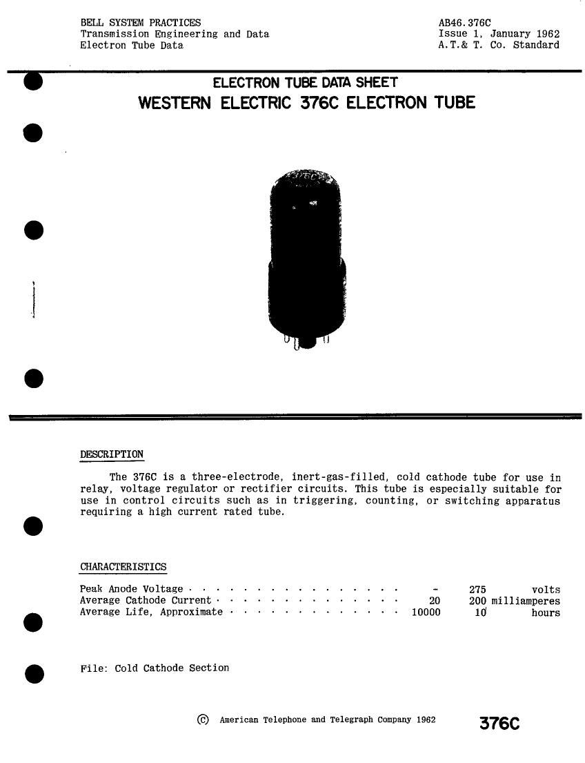 western electric 376 c brochure