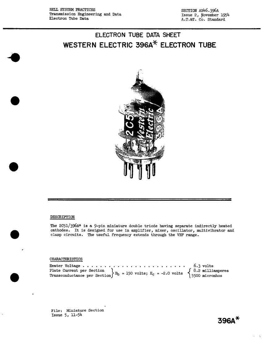 western electric 396 a brochure