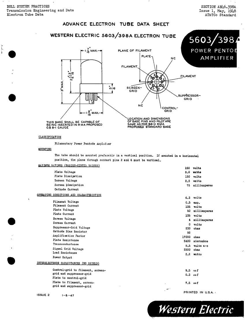 western electric 398 a brochure