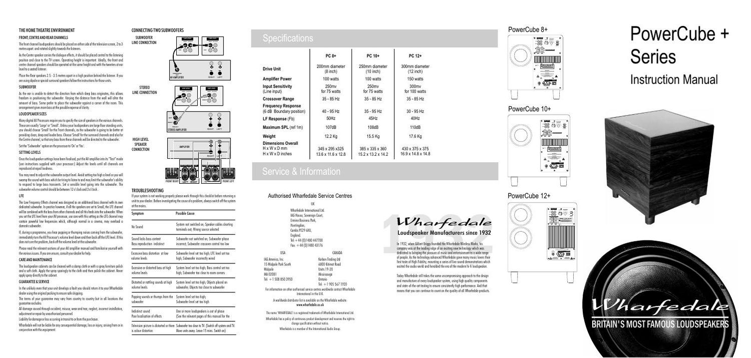 wharfedale powercube 8 10 12 plus owners manual