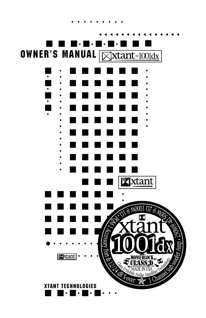 xtant 1001 dx owners manual