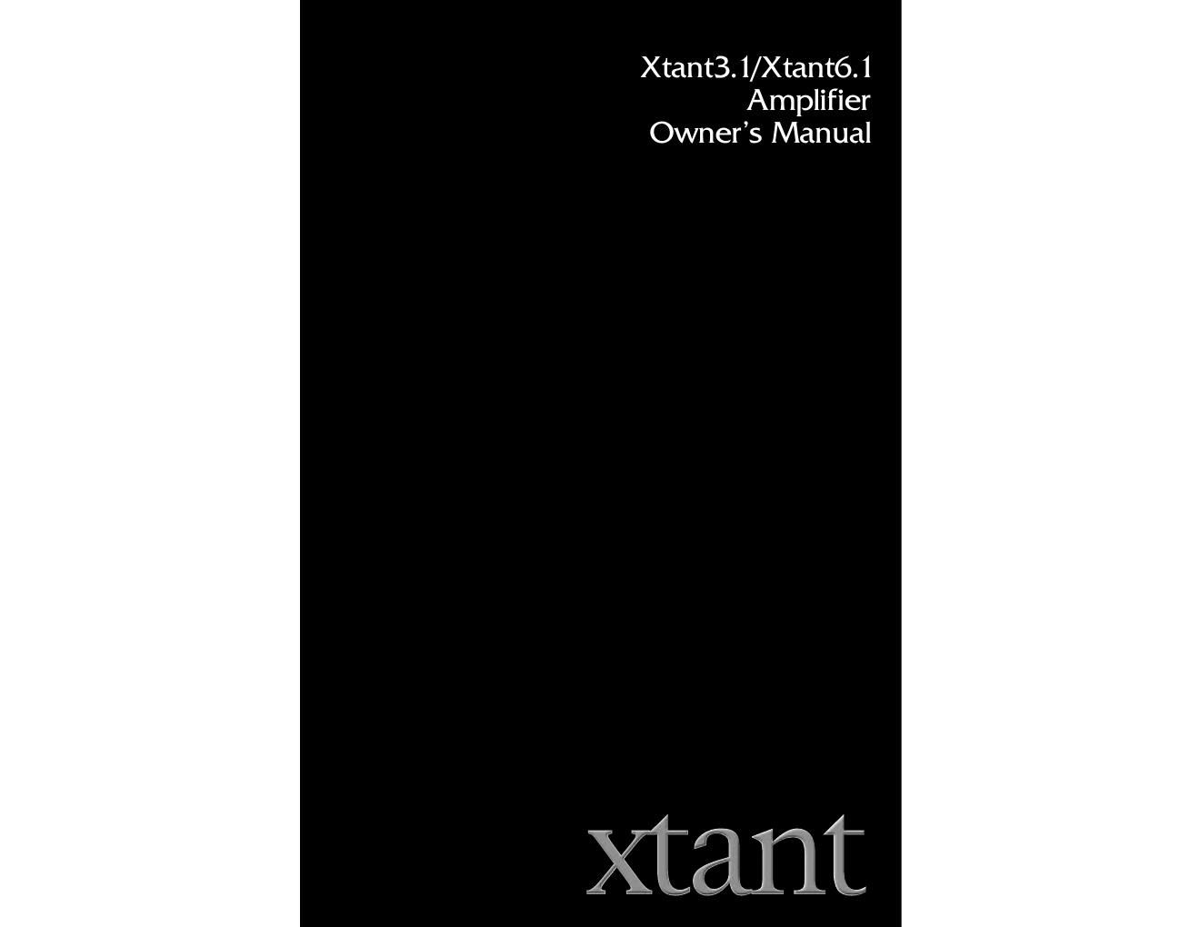 xtant 3 1 6 2 owners manual