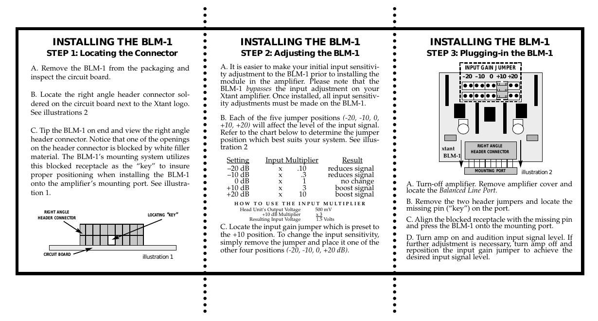 xtant blm 1 owners manual