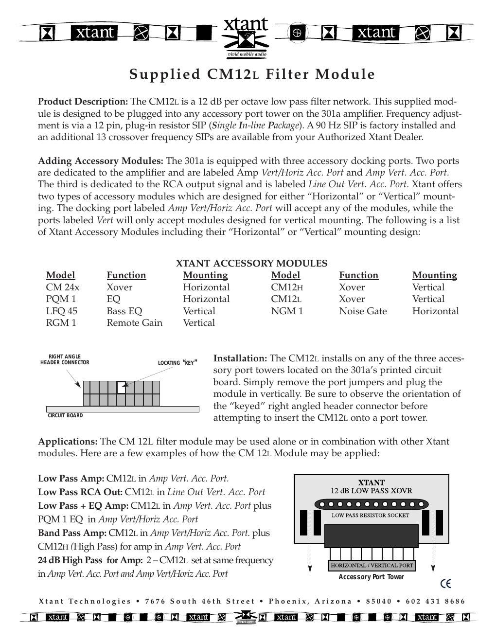 xtant cm 12 l owners manual