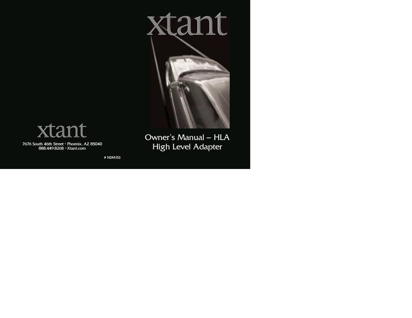 xtant hla owners manual