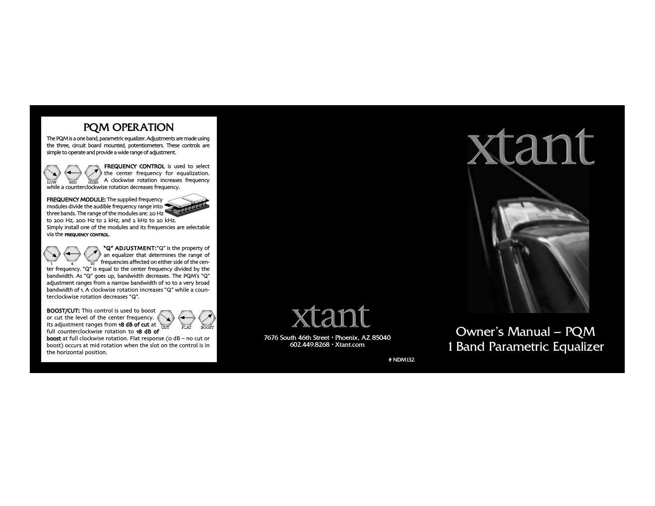 xtant pqm owners manual