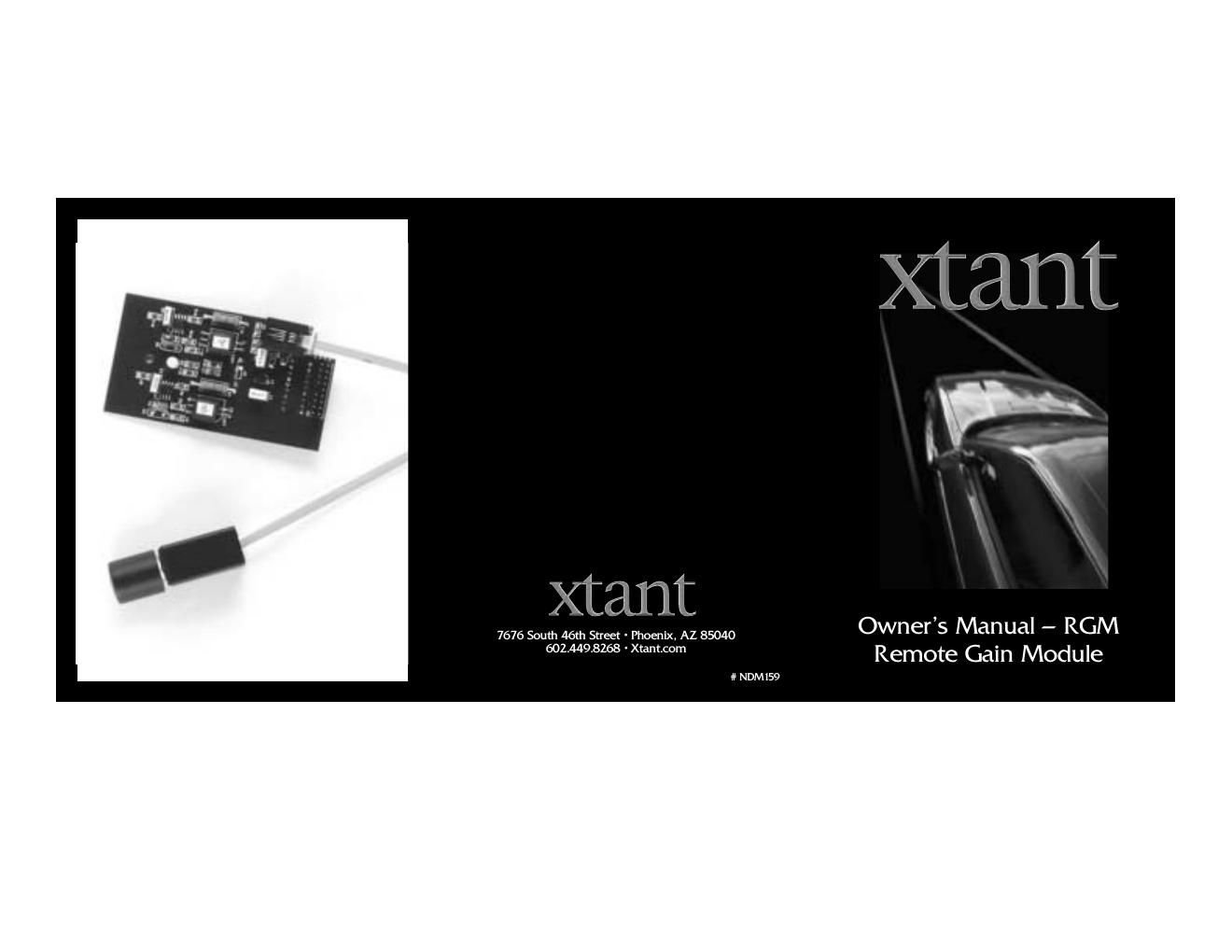 xtant rgm owners manual