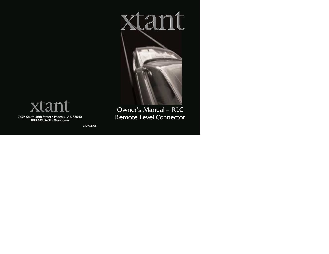 xtant rlc owners manual