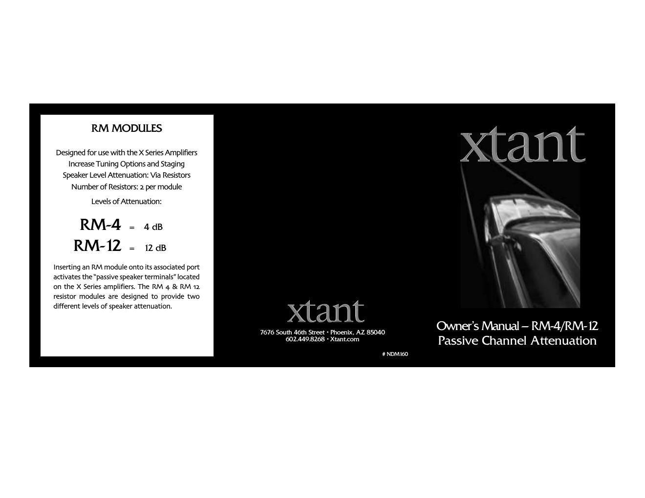 xtant rm 4 12 owners manual