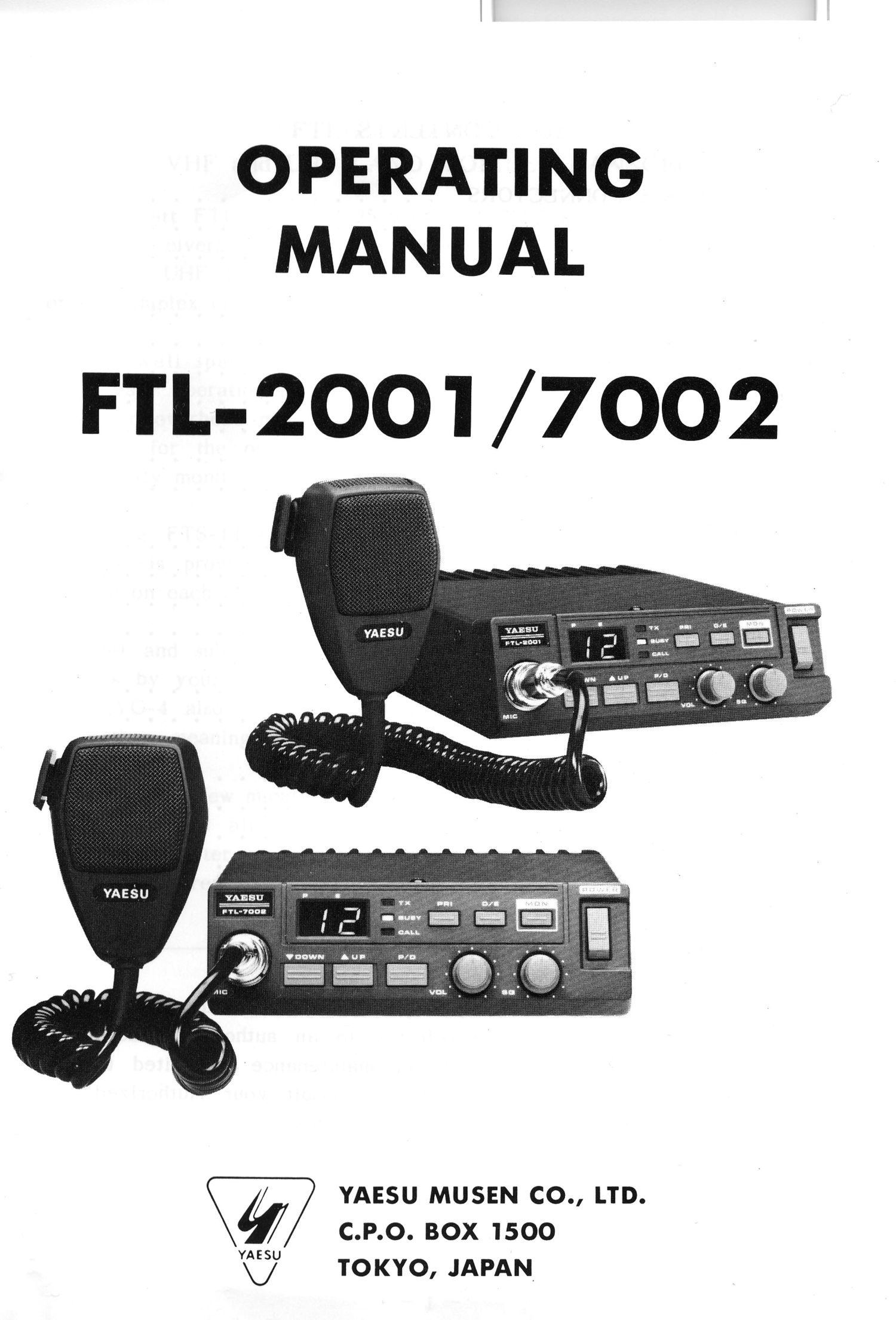 yaesu ftl 7002 owners manual
