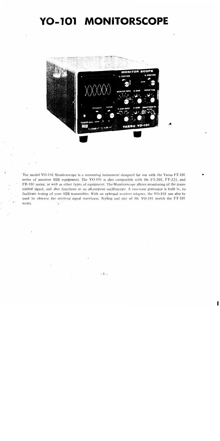 yaesu yo 101 owners manual