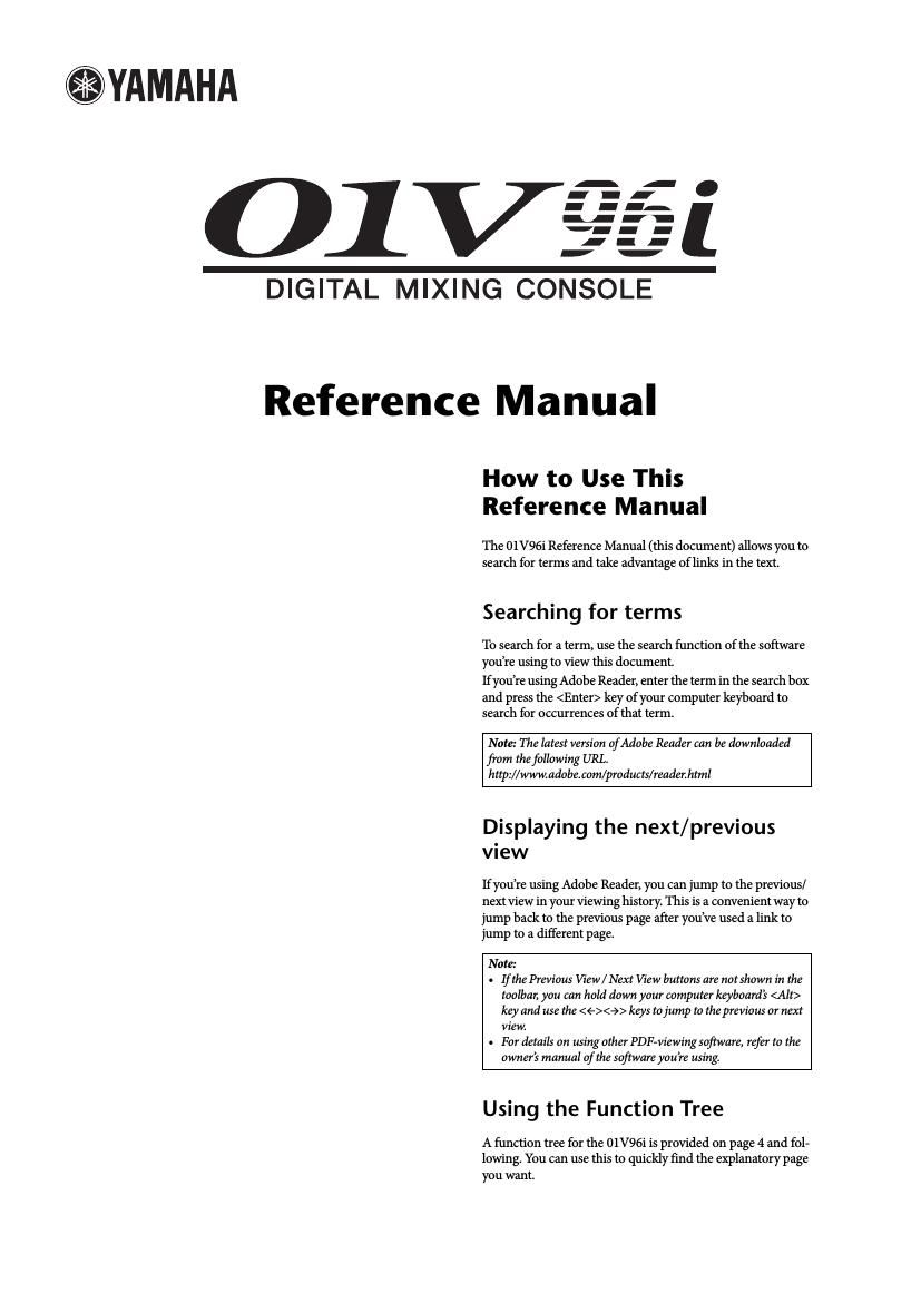 yamaha 01v96i reference manual