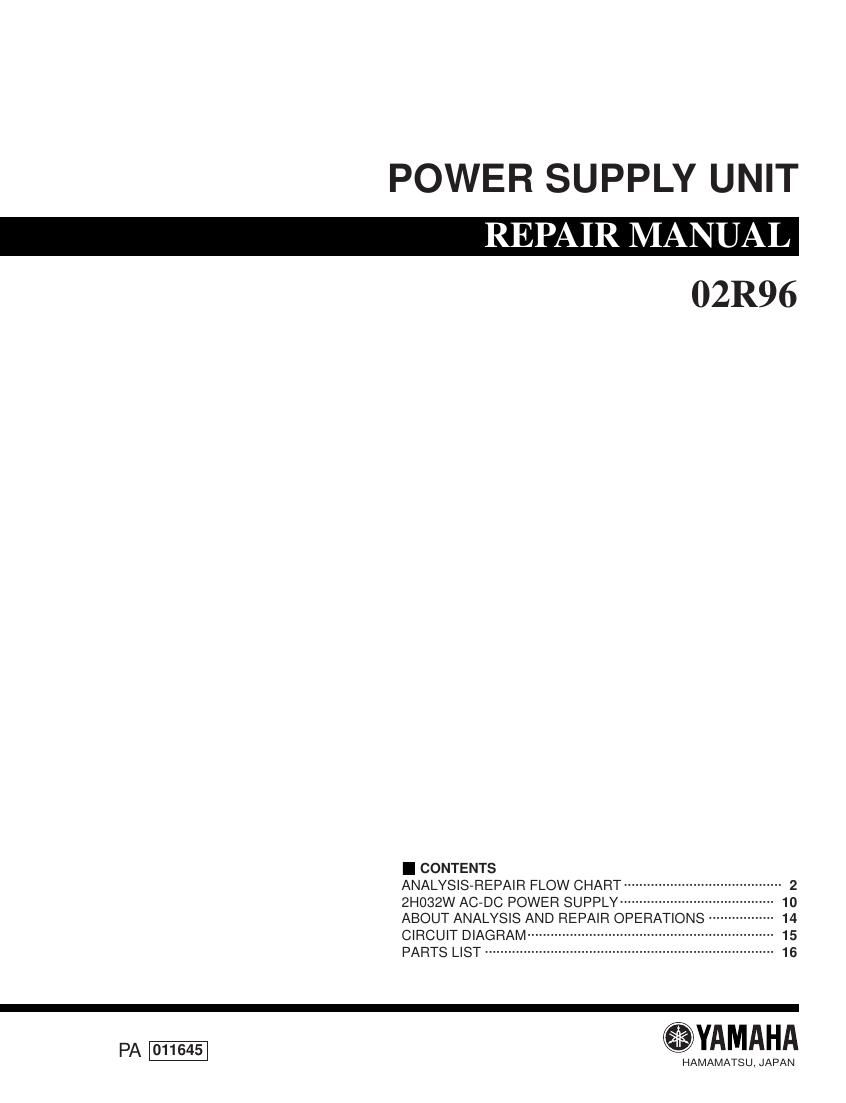yamaha 02r96 power supply repair manual