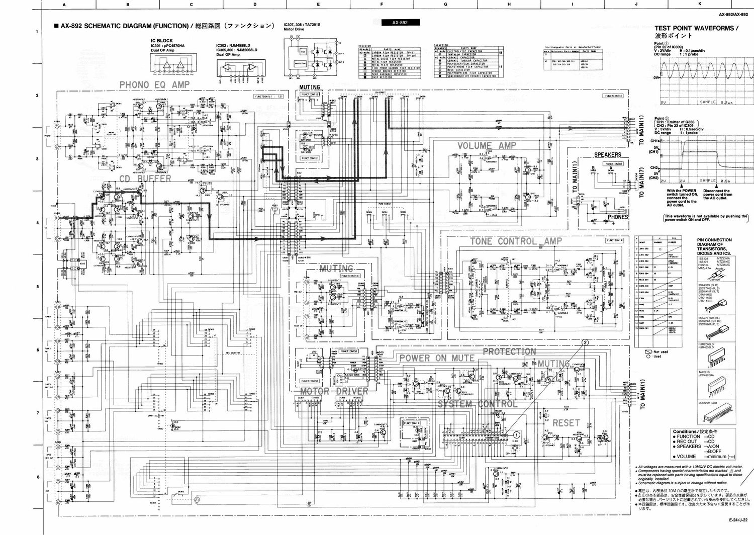 yamaha ax 592 e schematic