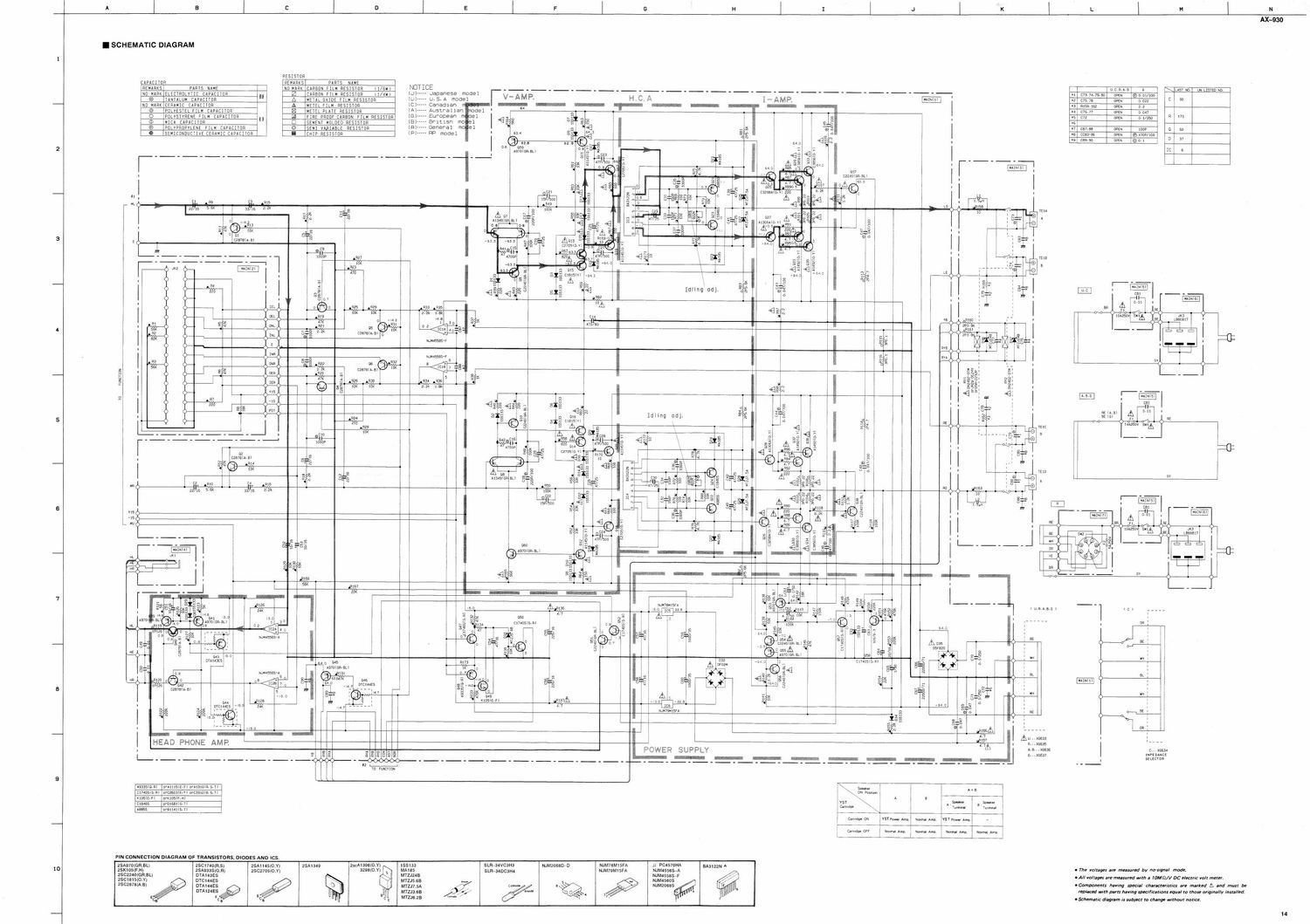 yamaha ax 930 schematic