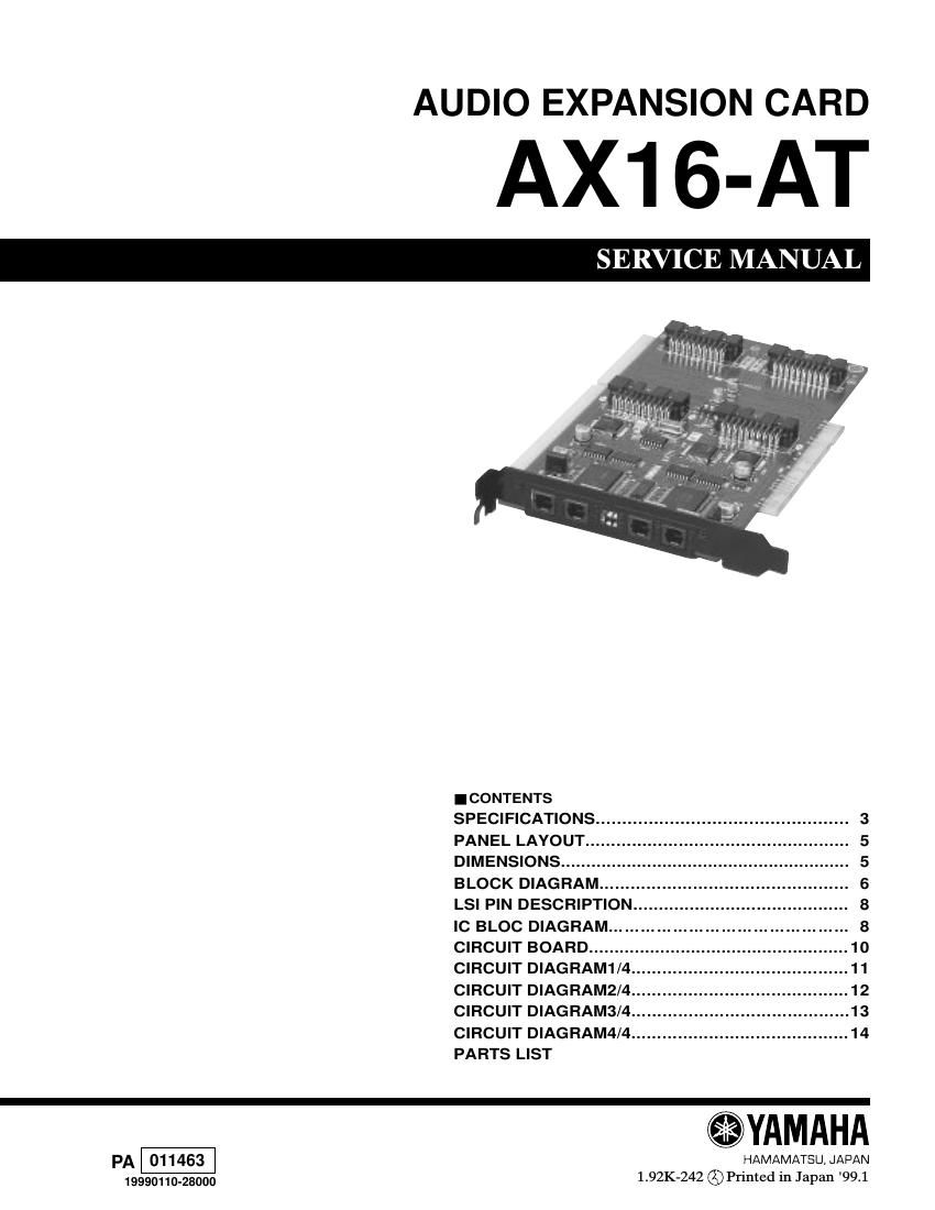 yamaha ax16 at expansion card service manual