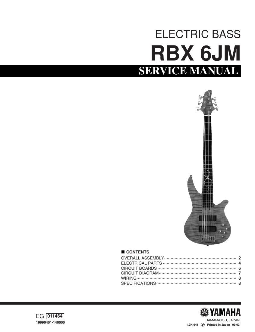 yamaha rbx 6jm bass service manual