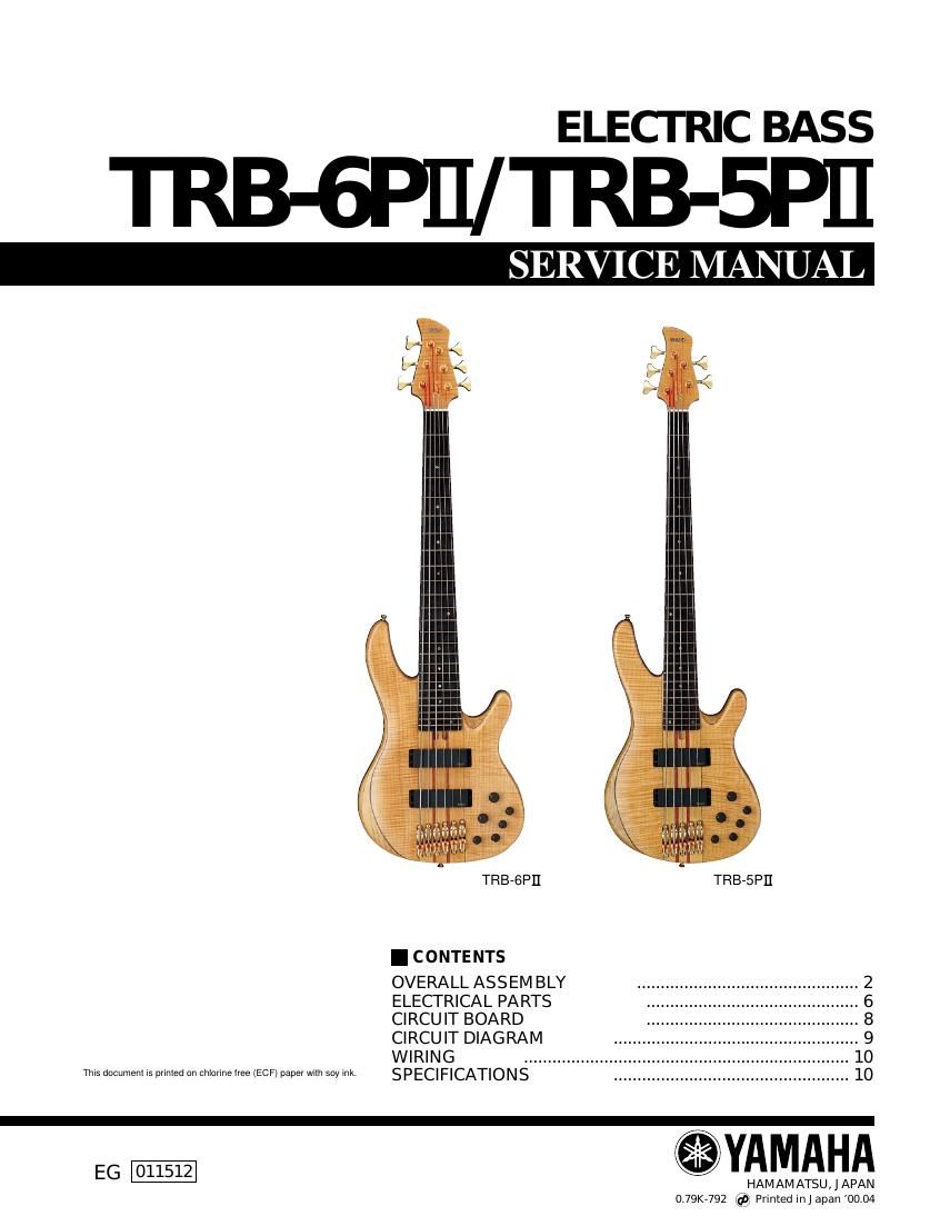 yamaha trb 6pii trb 5pii bass service manual