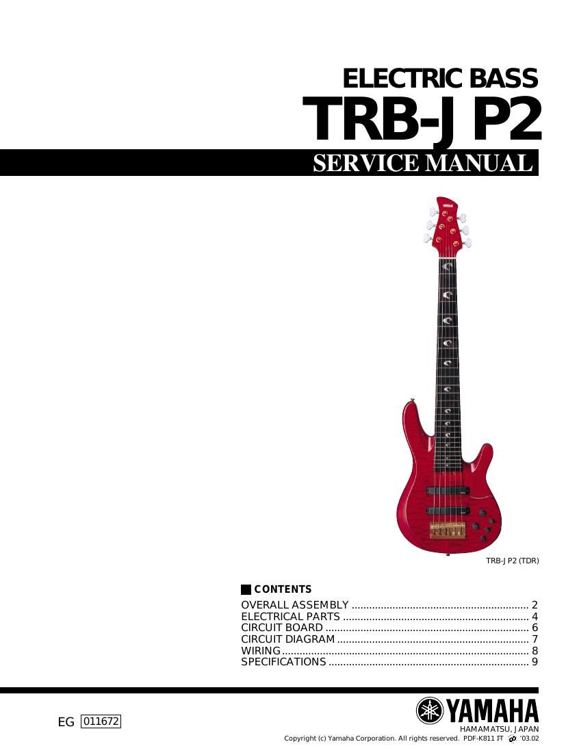 yamaha trb jp2 bass service manual