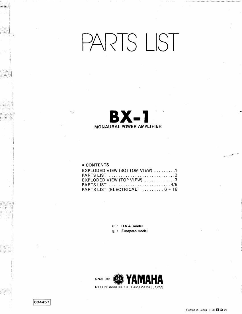 yamaha bx 1 schematic