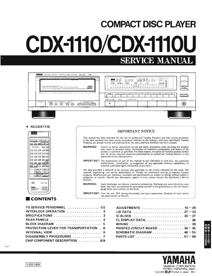 yamaha cdx 1110 u